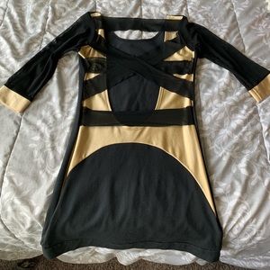 Black and gold dress